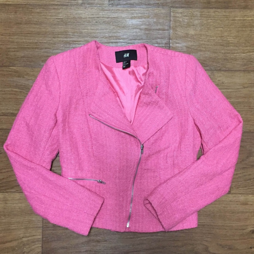 Pink Tweed Style Blazer